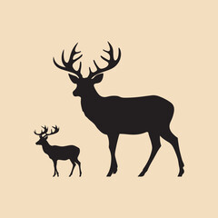 Naklejka na ściany i meble deer silhouette set