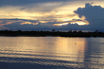 sunset over the river