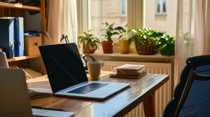 An image of a home office setup, symbolizing remote work or the gig economy
