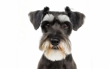 Miniature Schnauzer isolated on white background