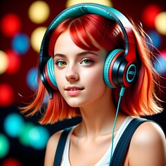 boy with headphones in auditory hallucinations. generated with AI