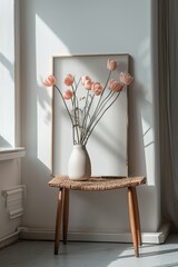 Minimalist Art Frame Mockup. Generative AI.
