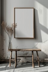 Minimalist Art Frame Mockup. Generative AI.