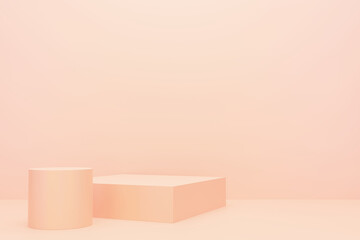 Peach 3D Stand for Displaying Product Mockup, 3D Rendering.