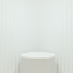 White stand podium. Geometric for mockup product display. 3D rendering.