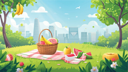 Background of a picnic illustration vector