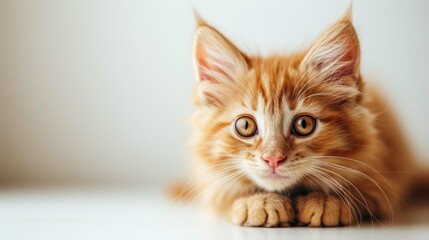 Obraz premium Charming Ginger Kitten with Wide-Eyed Wonder
