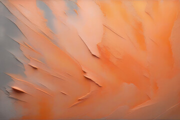 Paint Texture in peach Colors with visible Brush Strokes. Artistic background on a concrete wall.