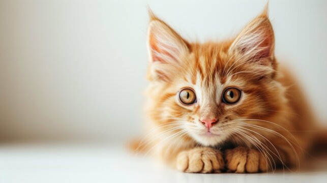 Charming Ginger Kitten with Wide-Eyed Wonder