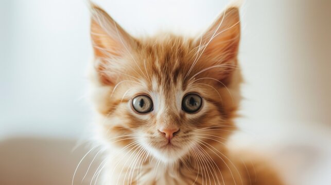 Charming Ginger Kitten with Wide-Eyed Wonder