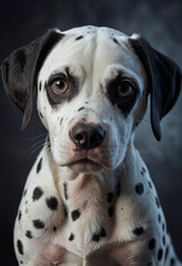 Portrait of a dalmatian puppy in studio 