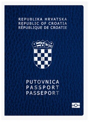 vector cover of CROATIAN passport - obrazy, fototapety, plakaty