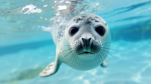 Curious Seal Pup Underwater Adventure