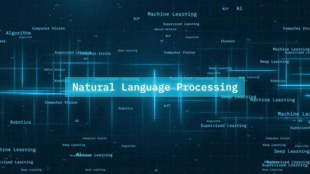 Natural Language Processing Concept Over Dynamic Moving Lines in AI Technology Animation