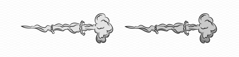 Smoke cartoon vector wind puff . Comic smoke speed puff