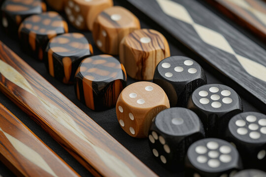 abstract patterns formed by backgammon pieces on a minimalist board, creating a visually appealing and sophisticated composition in a minimalistic style