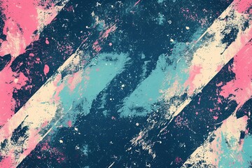 Regal Sportwear Elegance: Dark blue, royal blue, and neon pink grunge vintage texture, ideal for racing, cycling, and football. Captivating vector pattern with old video overlay