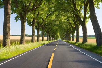 Fototapeta premium trees lined on either side