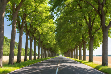 Obraz premium trees lined on either side