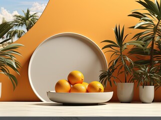 Fototapeta na wymiar orange on the beach. Created with Ai
