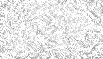 Gray topographic line contour map background, geographic grid map