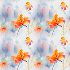 Obraz na płótnie Canvas seamless watercolor wallpaper with flowers