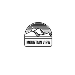 Obraz premium mountain view monoline logo for logo, icon, template, design, etc
