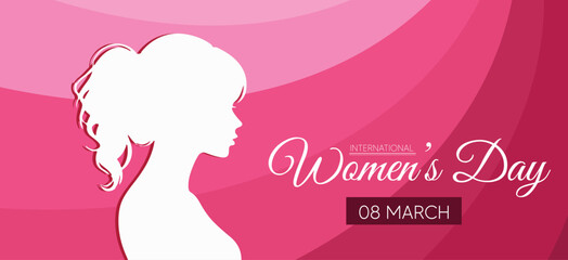 International Women's Day 8 march girl Silhouette vector poster