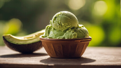 Gluten free ice cream made of avocado
