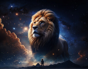 Zodiac sign Leo, conceptual image