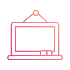 Chalkboard icon isolate white background vector stock illustration