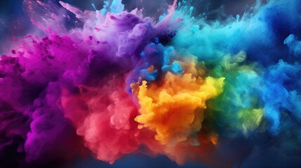 Obraz na płótnie Canvas captivating powder color explosion in the air. high-definition visual art for creative projects background