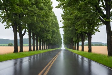 Obraz premium trees lined on either side