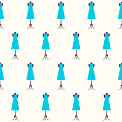 Dress Mannequin Seamless Endless Textile Fabric Swatch Wrapping Paper Print Wallpaper background Pattern Template Vector Page Design