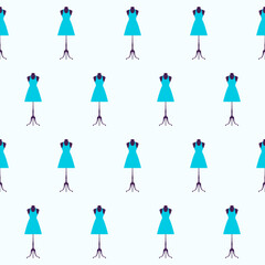 Dress Mannequin Seamless Endless Textile Fabric Swatch Wrapping Paper Print Wallpaper background Pattern Template Vector Page Design
