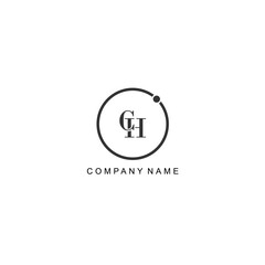 Initial CH letter management label trendy elegant monogram company
