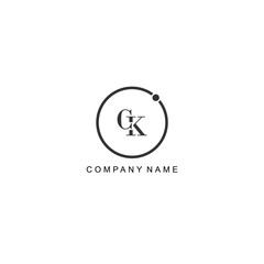 Initial CK letter management label trendy elegant monogram company