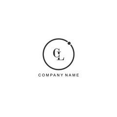 Initial CL letter management label trendy elegant monogram company