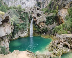river and waterfall in the mountains of Cazorla