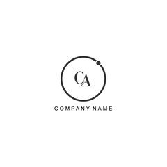 Initial CA letter management label trendy elegant monogram company