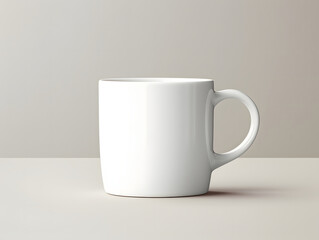 3D blank white cup mockup on isolated background