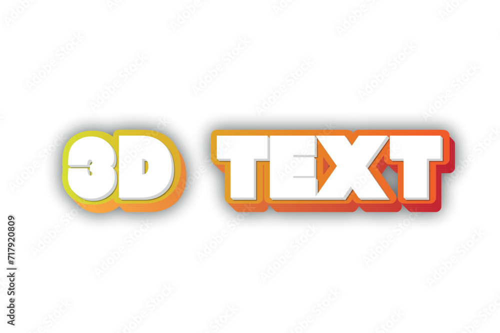 Fototapete vector realistic wow 3d bold text effect