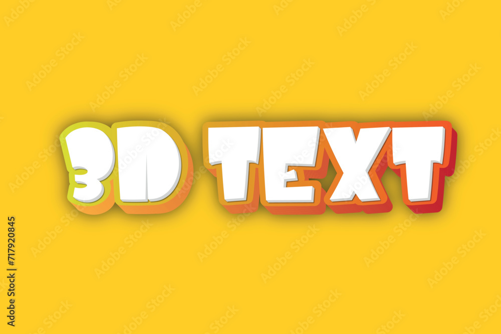 Fototapete vector realistic wow 3d bold text effect