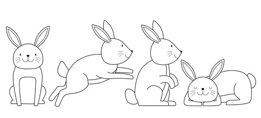 Obraz na płótnie Canvas Doodle of cute rabbit sketch. outline vector illustration.