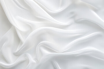 Obraz premium white fabric – close up texture, flowing draperies, soft sculpture, undulating lines