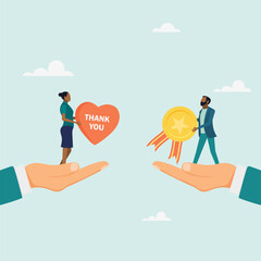Employee appreciation concept, gratitude or appreciation to the best employee, thanks or gratitude for support. Vector illustration.
 - obrazy, fototapety, plakaty