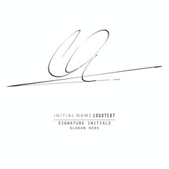 SIGNATURE INITIAL LETTER U, Brushstroke As Letter Logo Design. luxury initial logo design, Initial Letter As Logo, Hand Drawn Signature Logo,