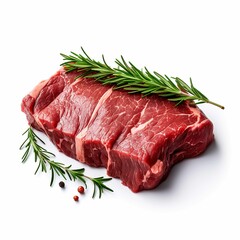 fresh beef on a solid white background