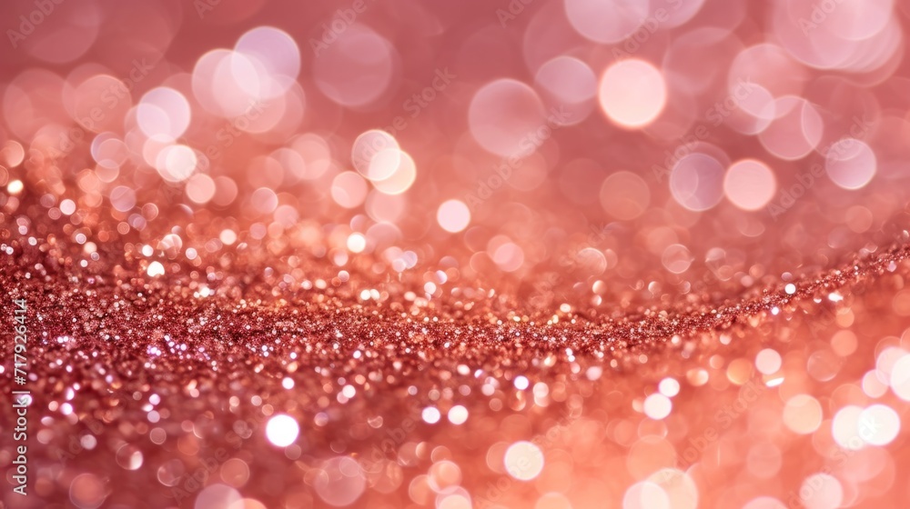 Poster a rose gold glitter gradient background with a sparkling texture that transitions from dense at the 