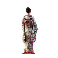 woman wear kimono  isolated